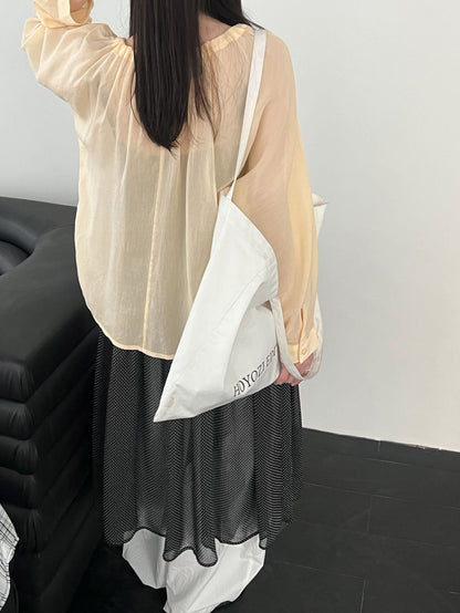 Korean drawstring shirt top women's spring new V-neck sunscreen shirt lace-up cardigan