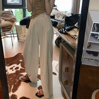 Thin linen wide-leg pants