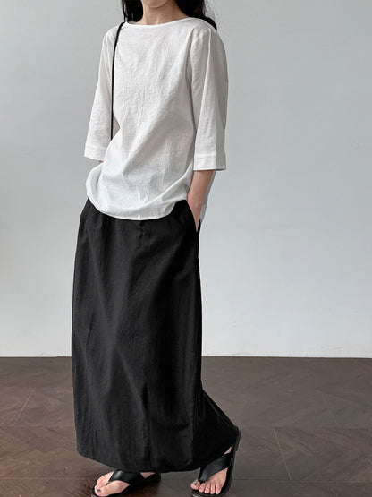 Cotton and linen lantern skirt~ design cocoon high waist skirt