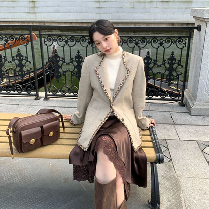 Simple ins cold wind commuter blazer
