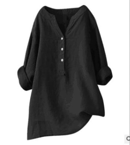 Loose Casual Women's Stand-Up Collar Top Women's Shirt Crew Neck