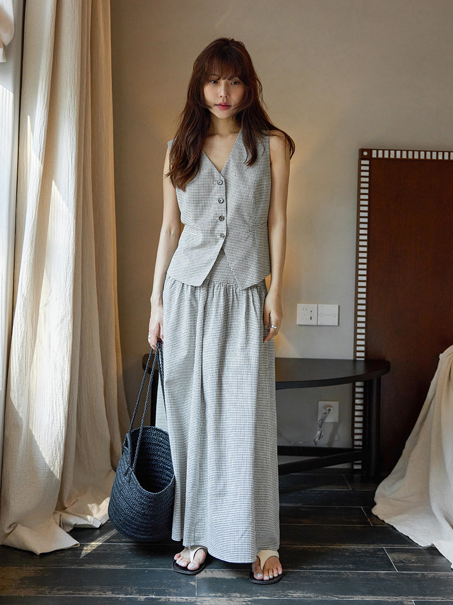 Wear formula, light luxury old money style V-neck vest jacket