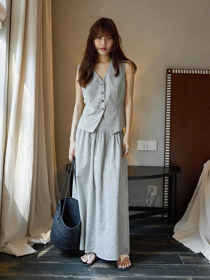 Wear formula, light luxury old money style V-neck vest jacket