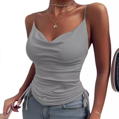 V-Neck Drawstring Cami Top