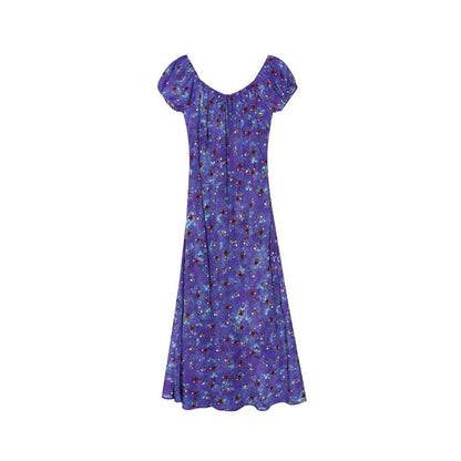 Retro coffee break beautiful slim temperament floral dress