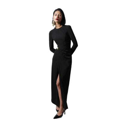 Sexy pure desire semi-turtleneck long-sleeved dress
