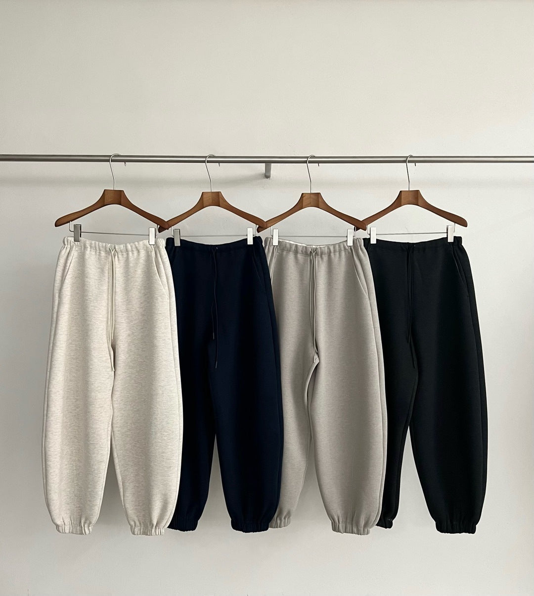 Autumn elastic waist variegated twill cotton three-dimensional silhouette sweatpants