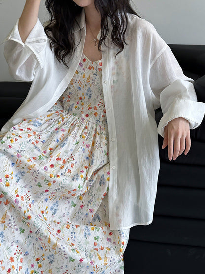 Design Sense Tencel Back Split Strap Shirt Women's Summer Clothing New Long Sleeve Sunscreen Thin Jacket