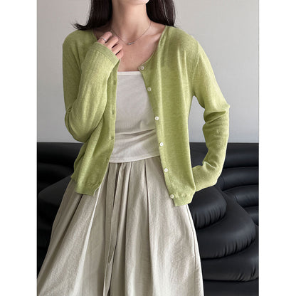 Heavy Industry 100 wool gentle wind soft waxy knitted cardigan women's spring lazy wind sweater