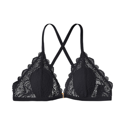 Sexy lace underwear front button French bra beautiful back breathable thin lace women's underwear