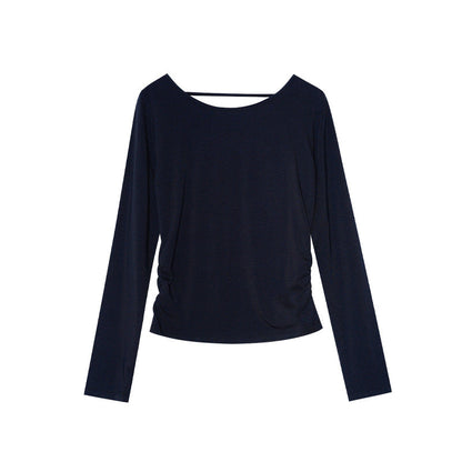 Backless sexy slim-fitting long-sleeved top