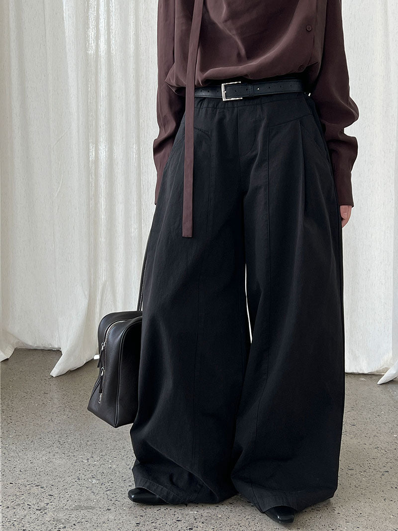 Simple casual straight trousers