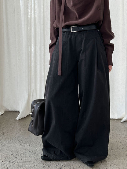 Simple casual straight trousers