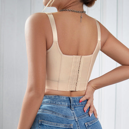 Gather secondary breasts, anti-sagging steel ring bra V bra, smooth and seamless, sexy bra with chest pad.