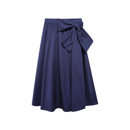 Gentle bow big swing umbrella skirt a-word skirt