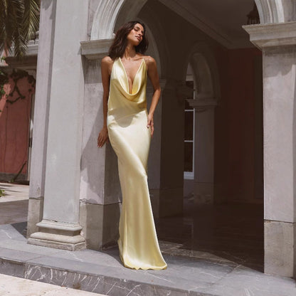 Stylish slim fitting hottie satin dress