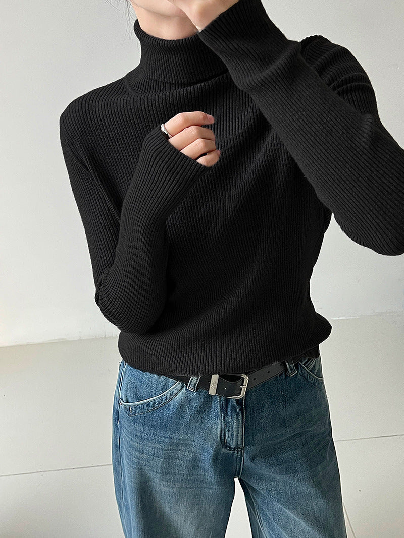 High collar silmheattech bottom shirt women's fall and winter style comfy basicseasiest for matchknittingelegant inner top
