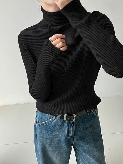 High collar silmheattech bottom shirt women's fall and winter style comfy basicseasiest for matchknittingelegant inner top