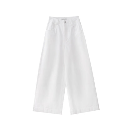 Early spring casual temperament versatile and thin long wide-leg jeans
