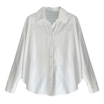 Lapel loose shirt women's spring new back hollow design shirt long sleeve top