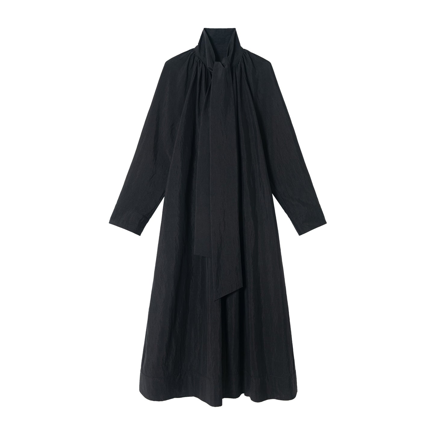 Spring commuting design sense Tencel streamer collar sense long trench coat