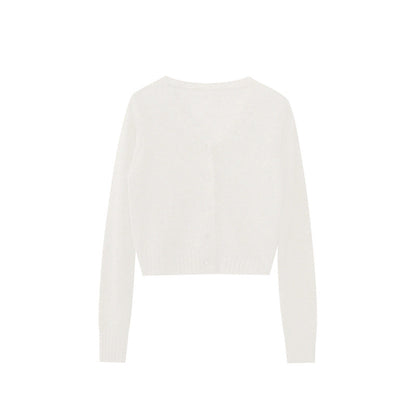 Casual Versatile V-Neck Sweater Women's Knitted Cardigan