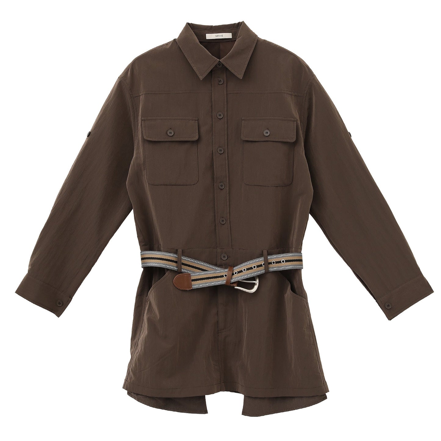 Velvet Shirt Dress Women Long Sleeve A-Line Lapel Button-Up Mid-Length