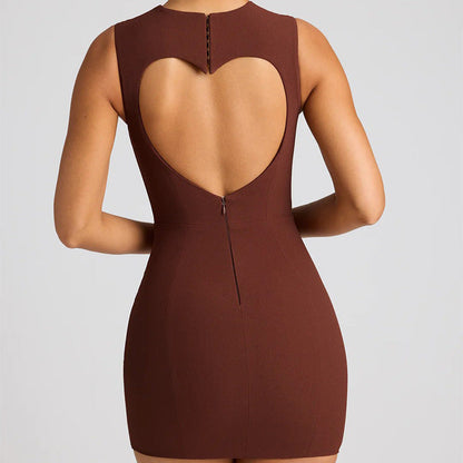 Strap Heart Short Skirt Premium Sense Halter Spice Girl Sexy Dress Women's Hips Waist