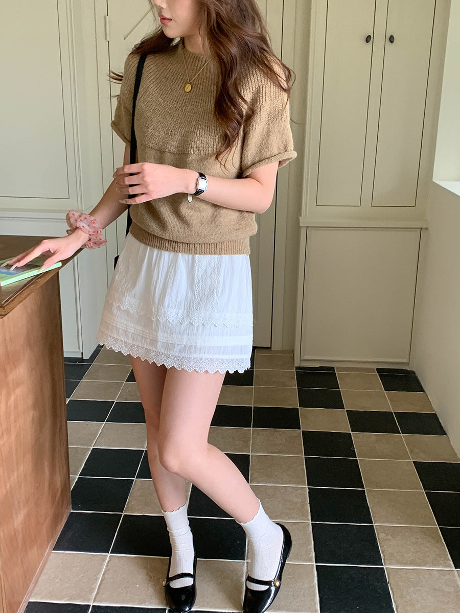 Lace Shirt and Skirt Set