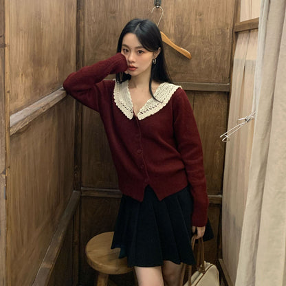Academy style sweet age-reducing temperament soft waxy sweater cardigan