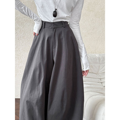 American retro three-dimensional cutting tooling wide-leg pants spring new straight pants broken-sewn sickle pants