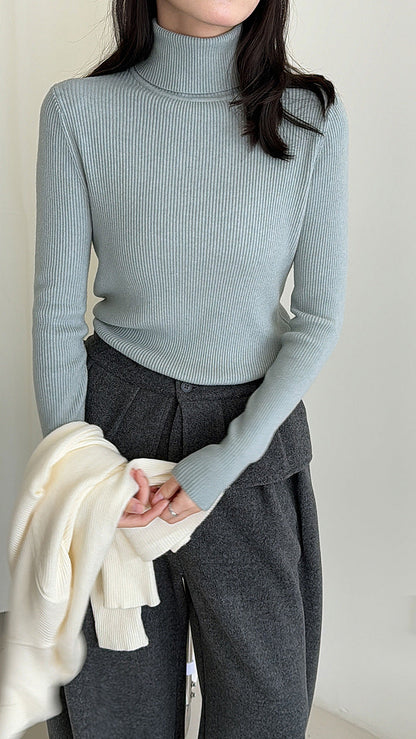 High collar silmheattech bottom shirt women's fall and winter style comfy basicseasiest for matchknittingelegant inner top