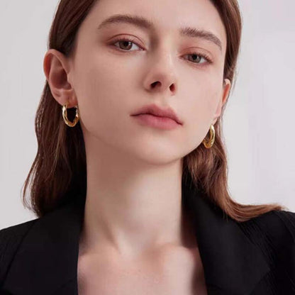 Light gold twist earrings