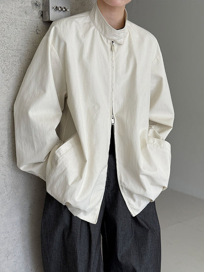 Cocoon-shaped bud stand-up collar buckle jacket women's autumn new Korean lazy casual jacket