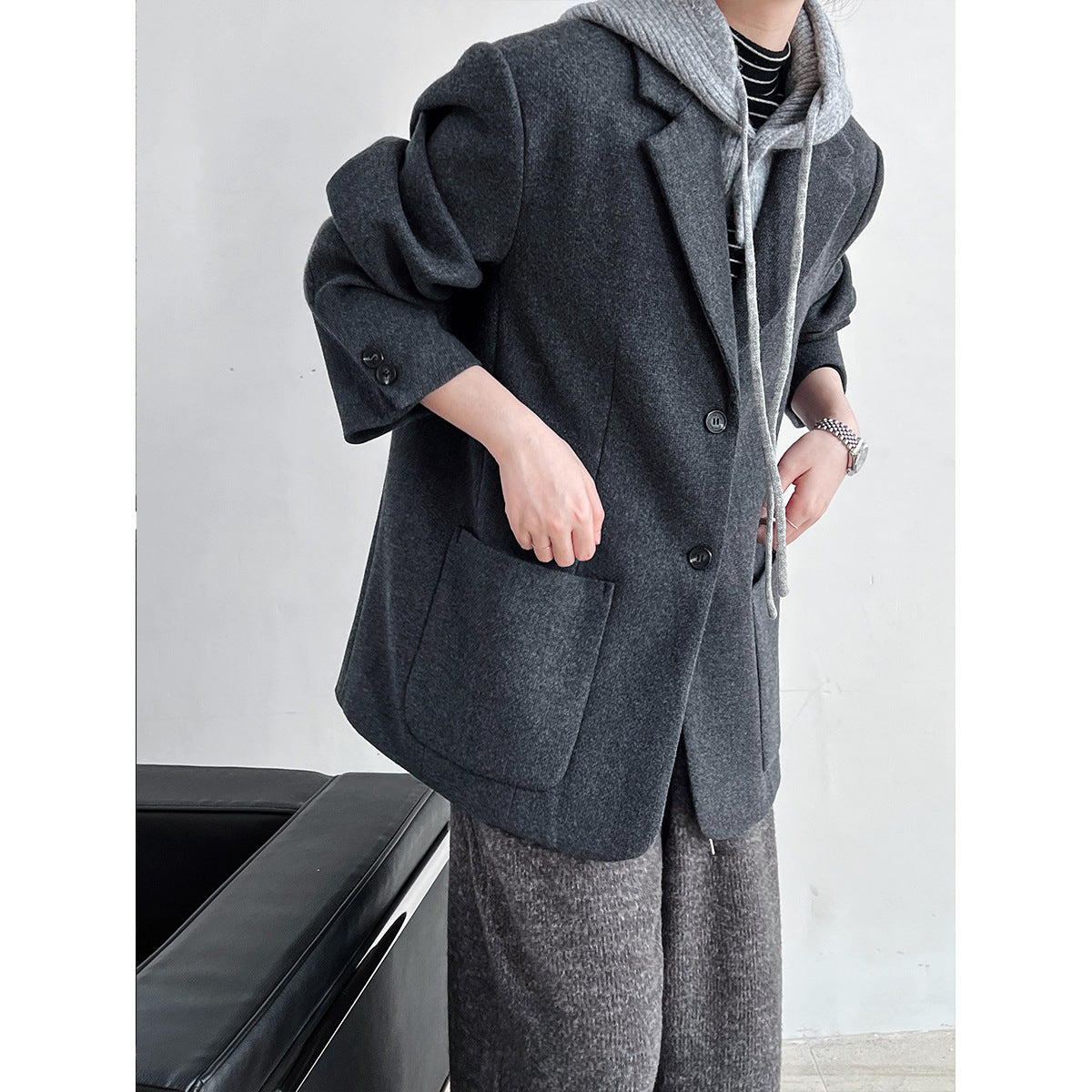 Korean version autumn and winter 50% wool blazer