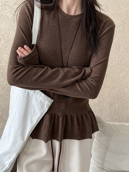 Ballet skirt ruffle bottom T-shirt