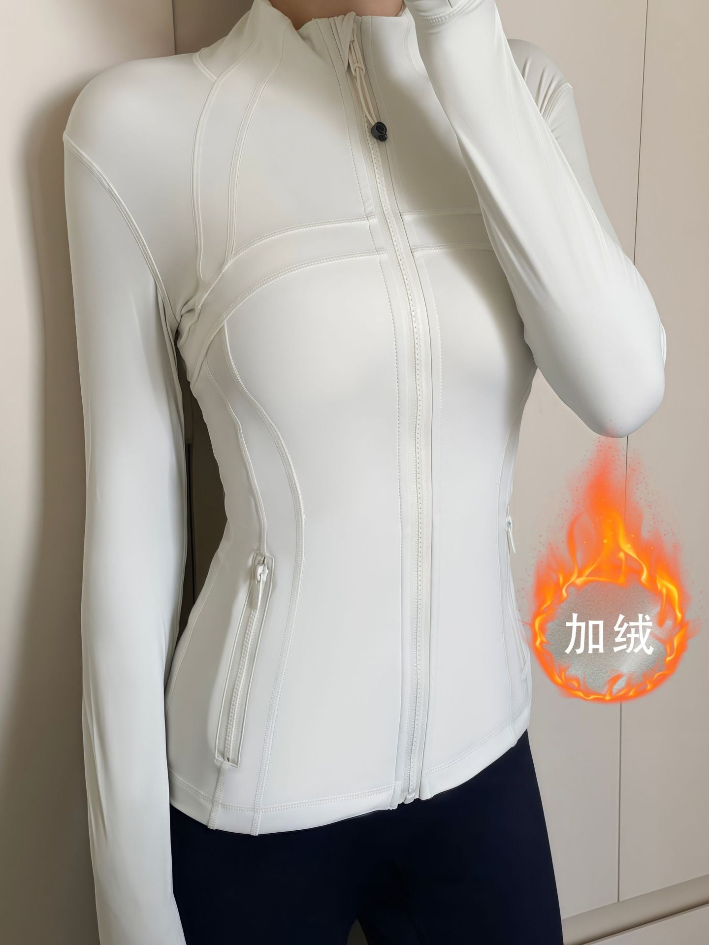 Yoga Jacket Women Long Sleeve Zip-Up Breathable Sports Fitness Top