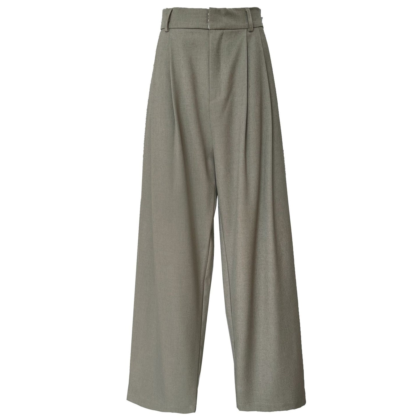 Linen silhouette high-waisted suit pants spring and autumn thin simple and loose casual straight floor-mopping trousers