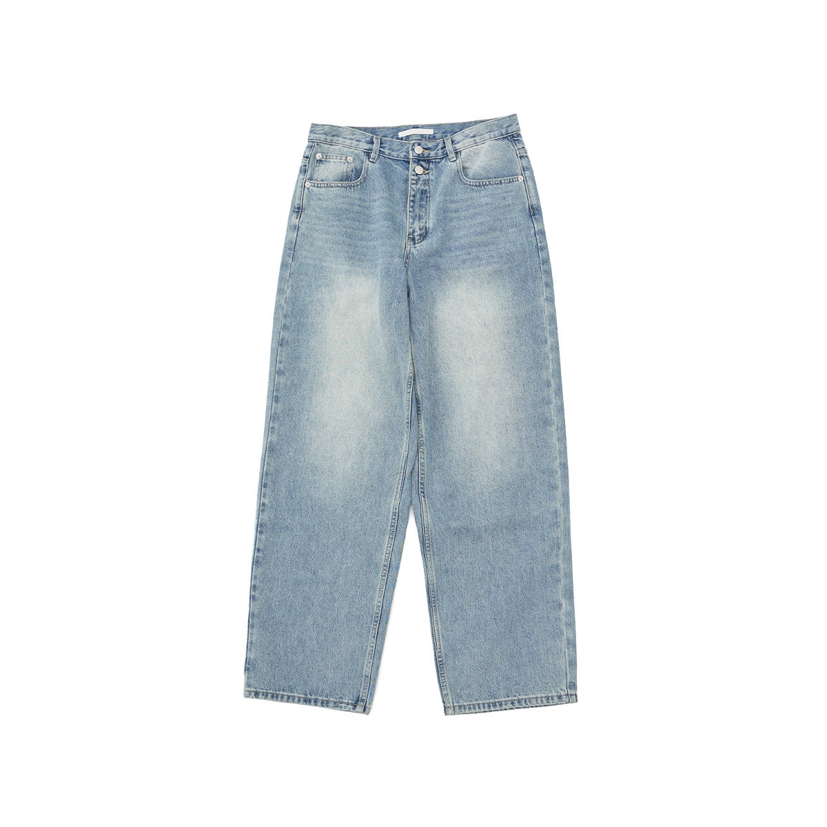 Spring casual high-waisted old-fashioned dirty basic versatile long straight jeans