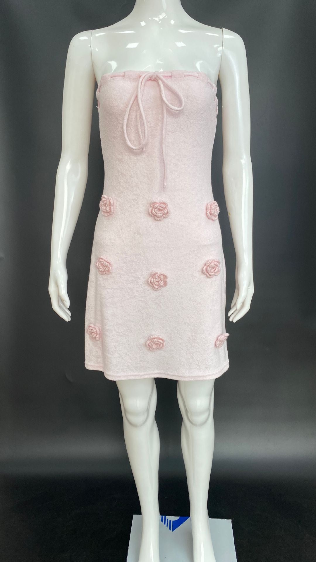 Knitted tube top short skirt tight and sexy European and American dress women