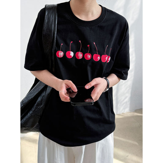 American age-reducing cherry print T-shirt