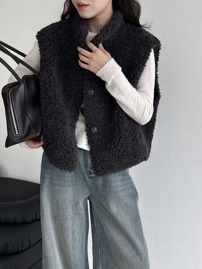 Panax notoginseng wool suede fur integrated sleeveless vest women's autumn and winter lamb wool vest