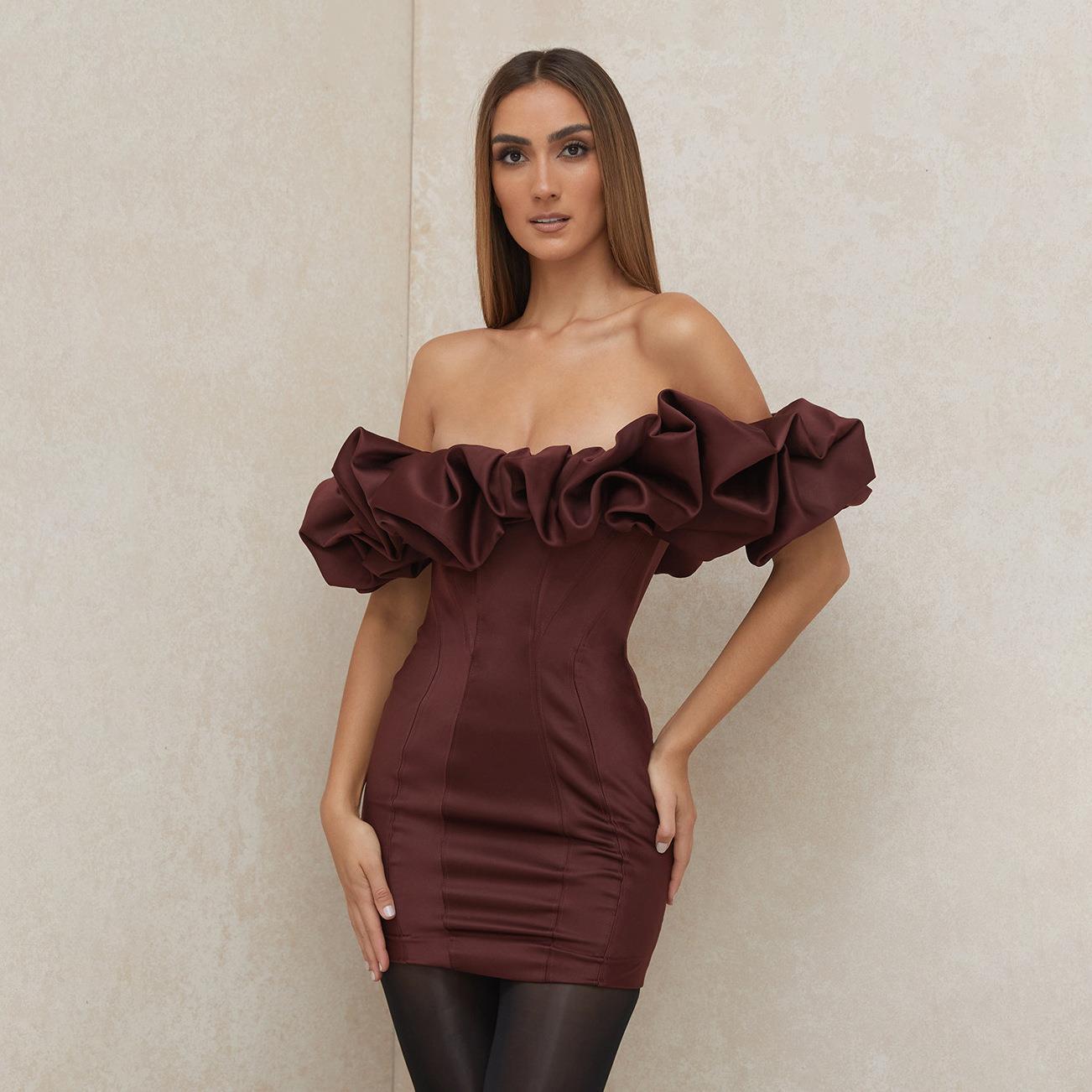 Off-Shoulder Ruffle Mini Dress