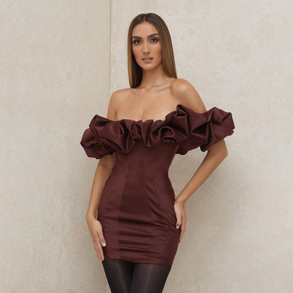Off-Shoulder Ruffle Mini Dress