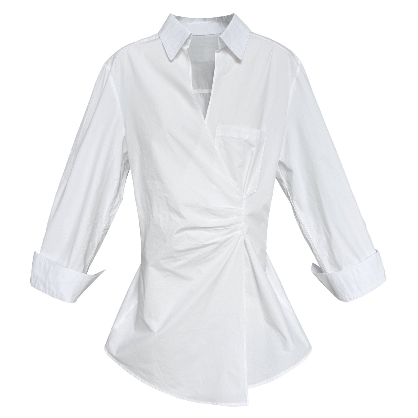 Irregular V-neck shirt