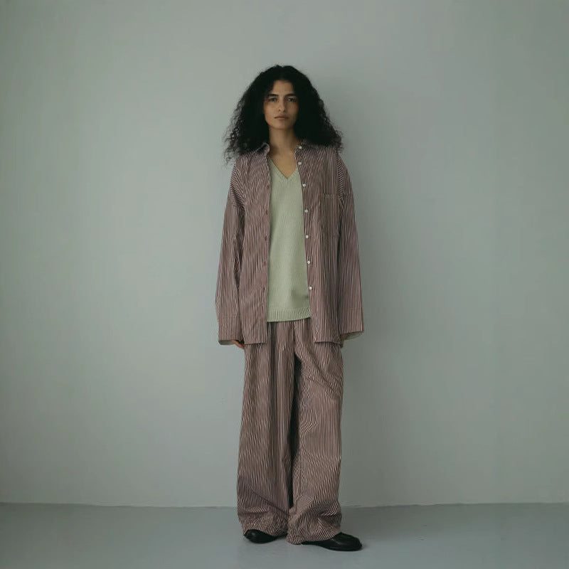 Spring and summer retro slack straight loose drawstring casual pants