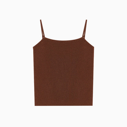 Five-color stretch inner with grooved strips Lyocell knitted camisole