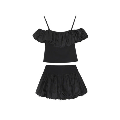 Spice girl wind bud y2k fashion group suit short skirt + suspender