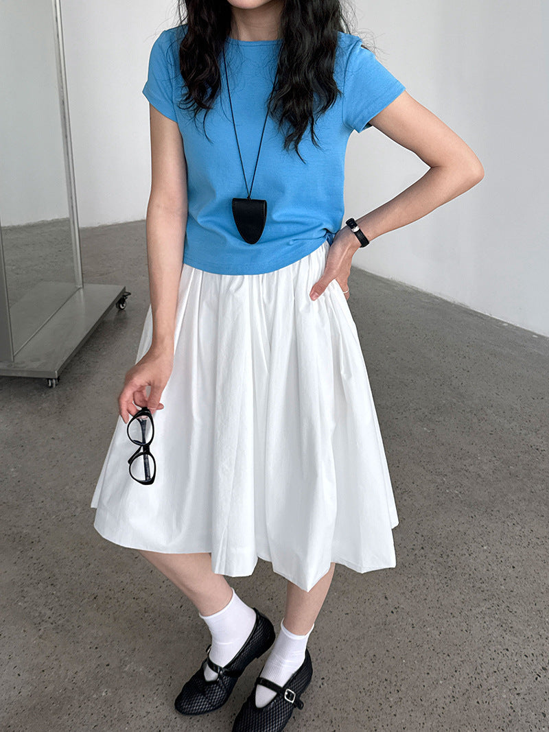 Simple cool basic base crew neck T-shirt