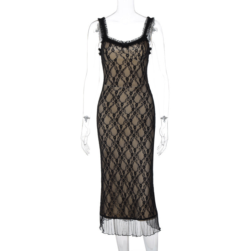 Lace Detail Cami Dress with Bow